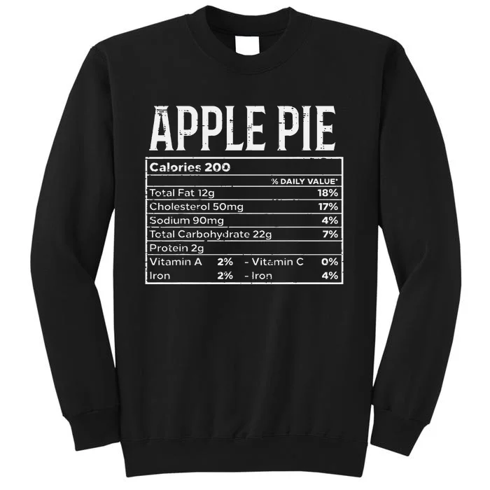 Apple Pie Nutrition Facts Food Matching Family Thanksgiving Tall Sweatshirt