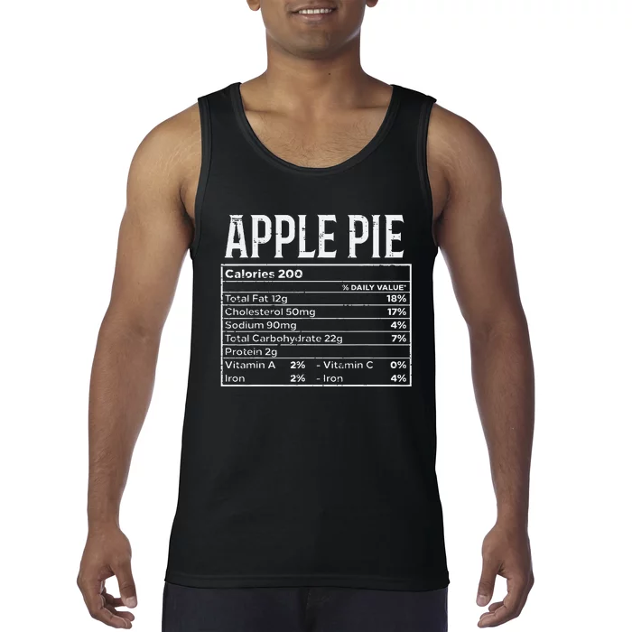 Apple Pie Nutrition Facts Food Matching Family Thanksgiving Tank Top