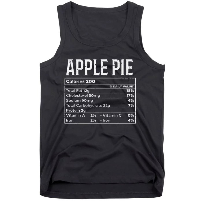 Apple Pie Nutrition Facts Food Matching Family Thanksgiving Tank Top