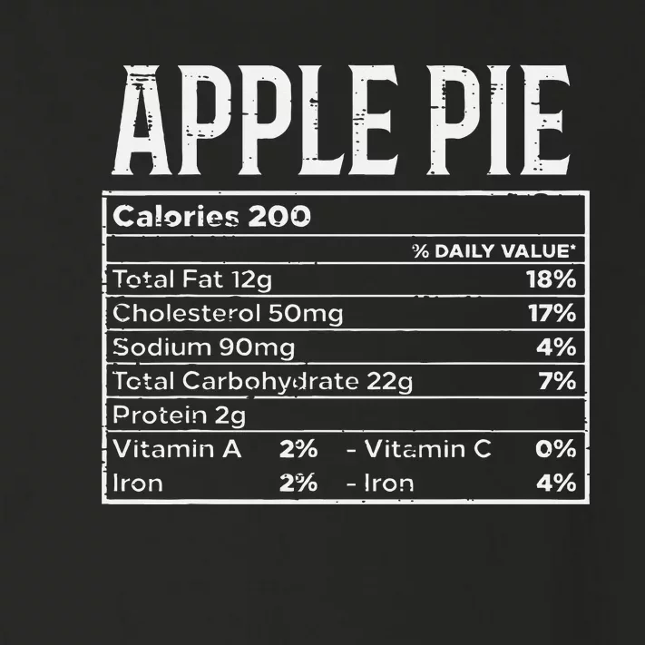 Apple Pie Nutrition Facts Food Matching Family Thanksgiving Toddler Long Sleeve Shirt