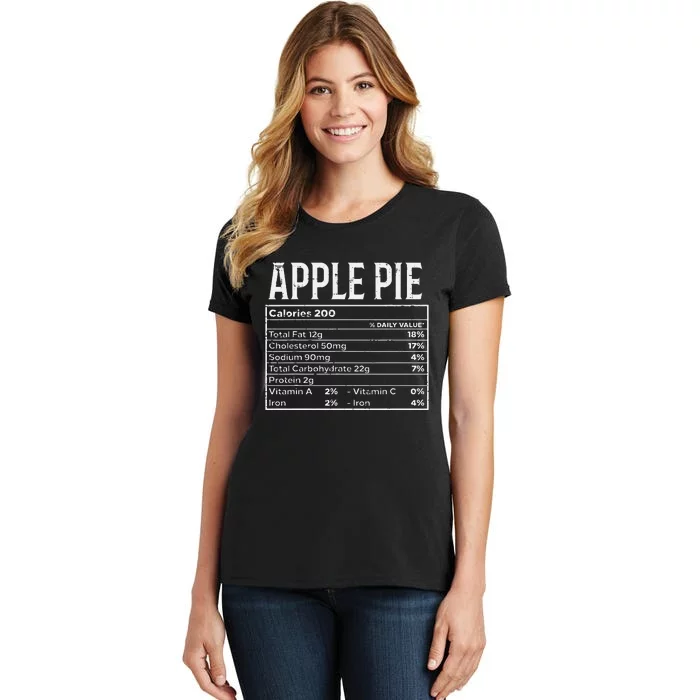 Apple Pie Nutrition Facts Food Matching Family Thanksgiving Women's T-Shirt