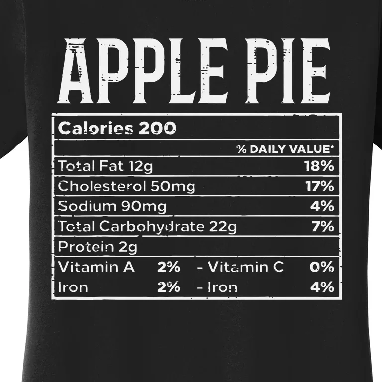 Apple Pie Nutrition Facts Food Matching Family Thanksgiving Women's T-Shirt