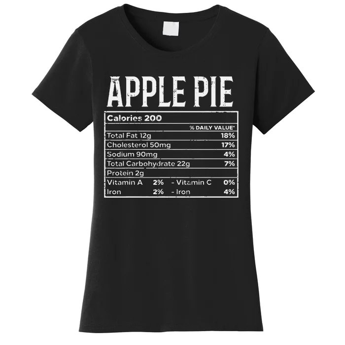 Apple Pie Nutrition Facts Food Matching Family Thanksgiving Women's T-Shirt