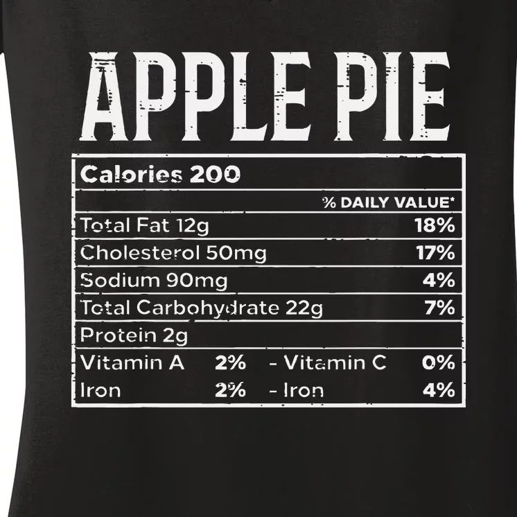 Apple Pie Nutrition Facts Food Matching Family Thanksgiving Women's V-Neck T-Shirt