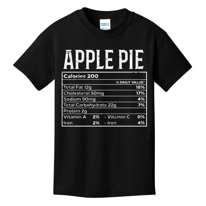 Apple Pie Nutrition Facts Food Matching Family Thanksgiving Kids T-Shirt