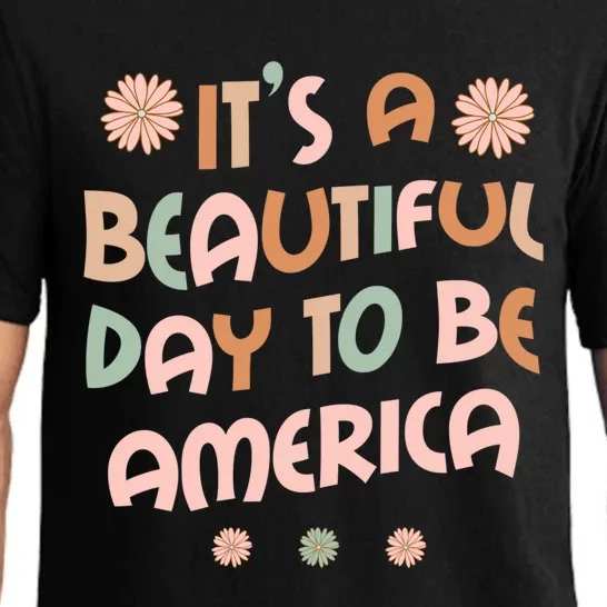 America Personalized Name Its A Beautiful Day To Be America Gift Pajama Set