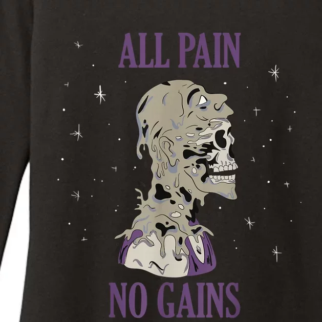 All Pain No Gains Weightlifting Gym Training Powerlifting Womens CVC Long Sleeve Shirt