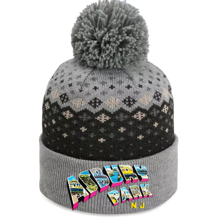 Asbury Park Nj Retro New Jersey Souvenir The Baniff Cuffed Pom Beanie