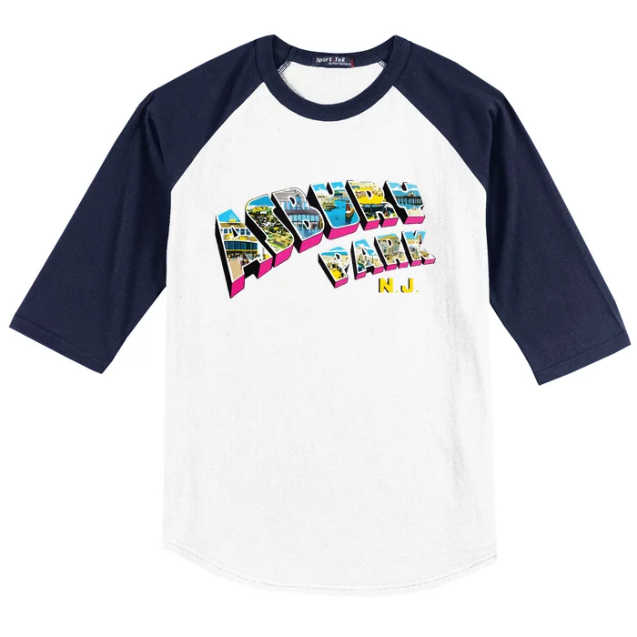 Asbury Park Nj Retro New Jersey Souvenir Baseball Sleeve Shirt