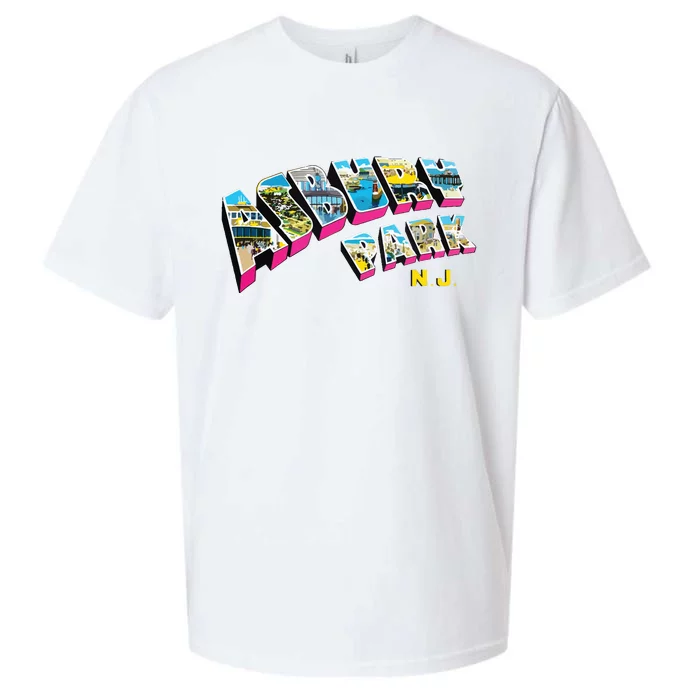 Asbury Park Nj Retro New Jersey Souvenir Sueded Cloud Jersey T-Shirt