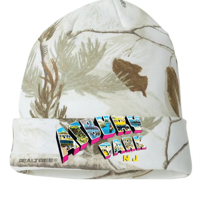 Asbury Park Nj Retro New Jersey Souvenir Kati - 12in Camo Beanie