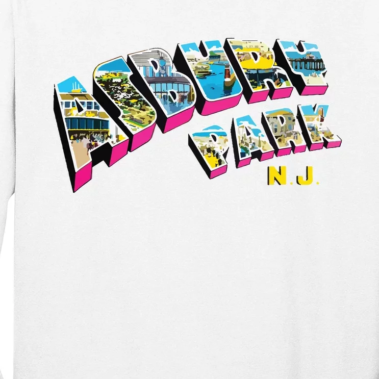 Asbury Park Nj Retro New Jersey Souvenir Long Sleeve Shirt