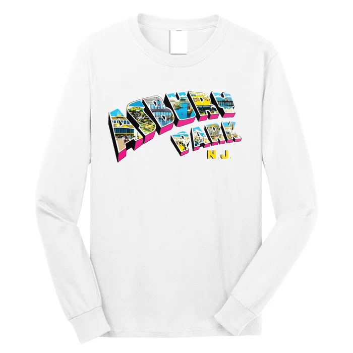 Asbury Park Nj Retro New Jersey Souvenir Long Sleeve Shirt