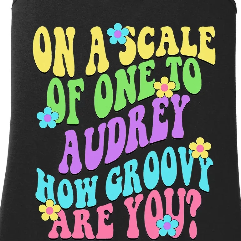 AUDREY Personalized Name Cute Retro Groovy Birthday Ladies Essential Tank