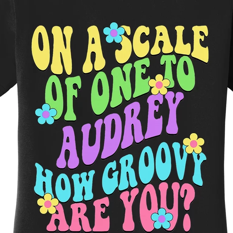 AUDREY Personalized Name Cute Retro Groovy Birthday Women's T-Shirt