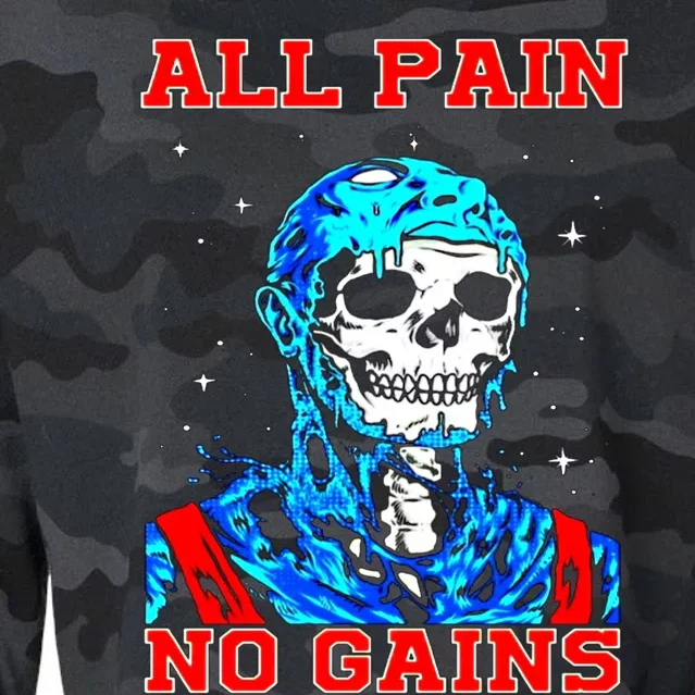 All Pain No Gains Fitness Weightlifting Bodybuilding Gym Great Gift Cropped Pullover Crew