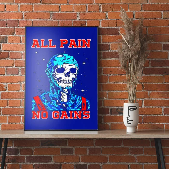 All Pain No Gains Fitness Weightlifting Bodybuilding Gym Great Gift Poster