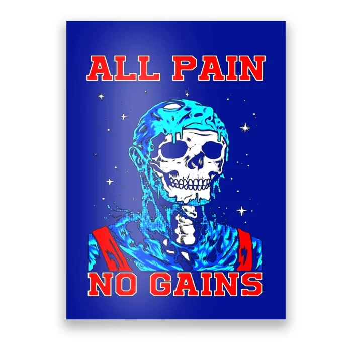 All Pain No Gains Fitness Weightlifting Bodybuilding Gym Great Gift Poster