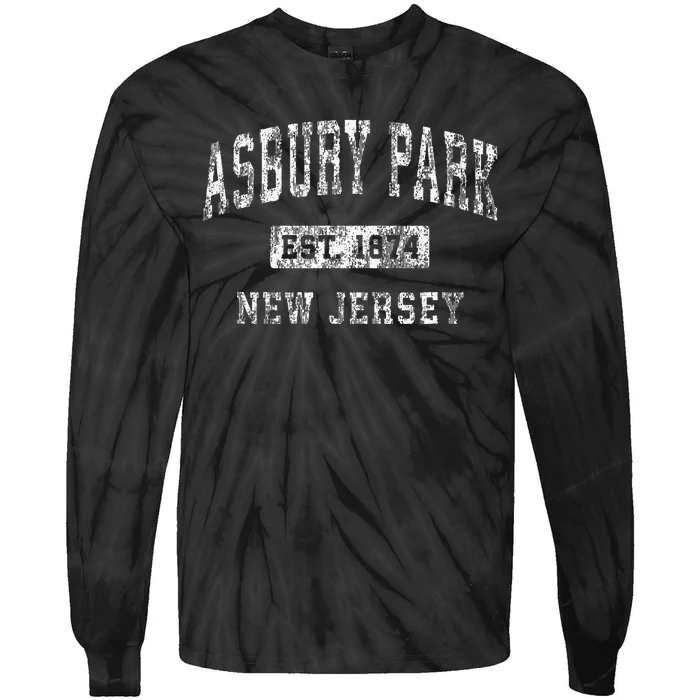 Asbury Park New Jersey Nj Vintage Established Sports Design Tie-Dye Long Sleeve Shirt