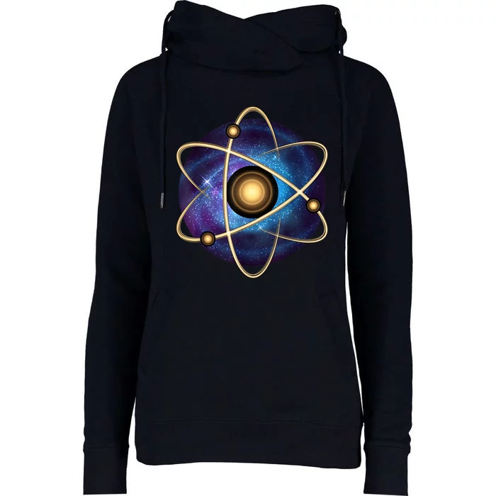 Atom Proton Neutron Physics Womens Funnel Neck Pullover Hood