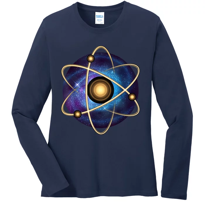 Atom Proton Neutron Physics Ladies Long Sleeve Shirt