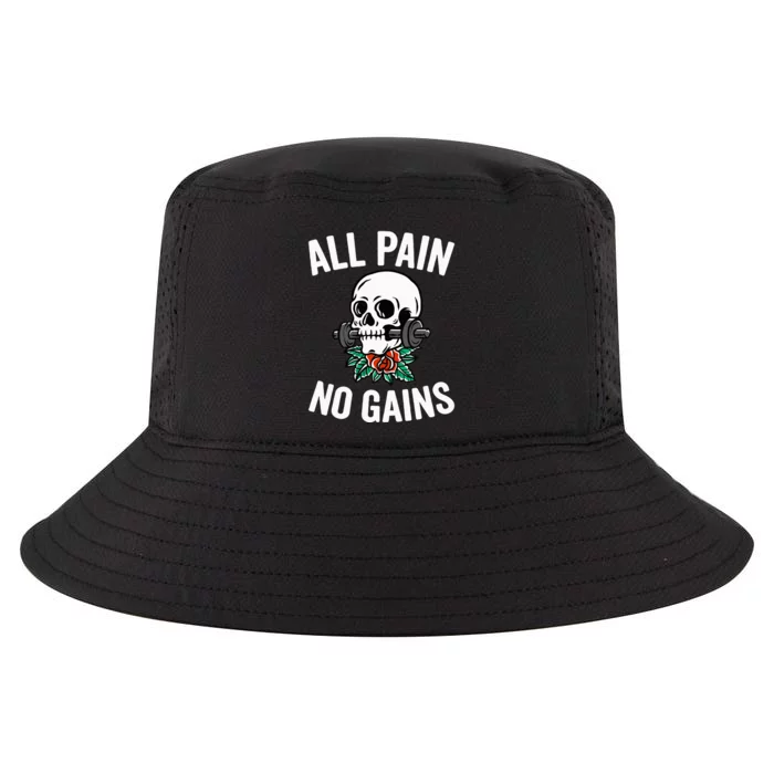 All Pain No Gains Funny Gym Fitness Workout Bodybuilding Cool Comfort Performance Bucket Hat