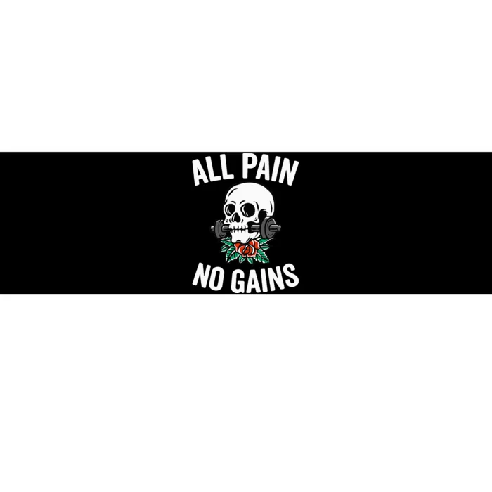 All Pain No Gains Funny Gym Fitness Workout Bodybuilding Bumper Sticker