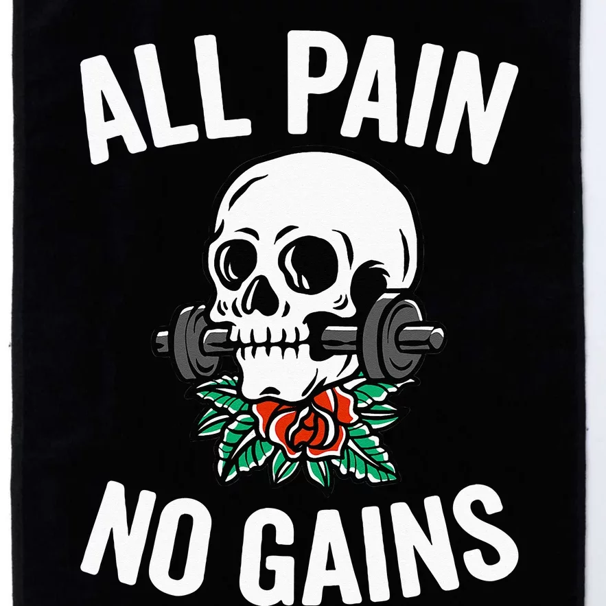 All Pain No Gains Funny Gym Fitness Workout Bodybuilding Platinum Collection Golf Towel