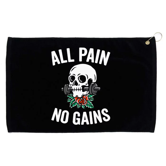 All Pain No Gains Funny Gym Fitness Workout Bodybuilding Grommeted Golf Towel