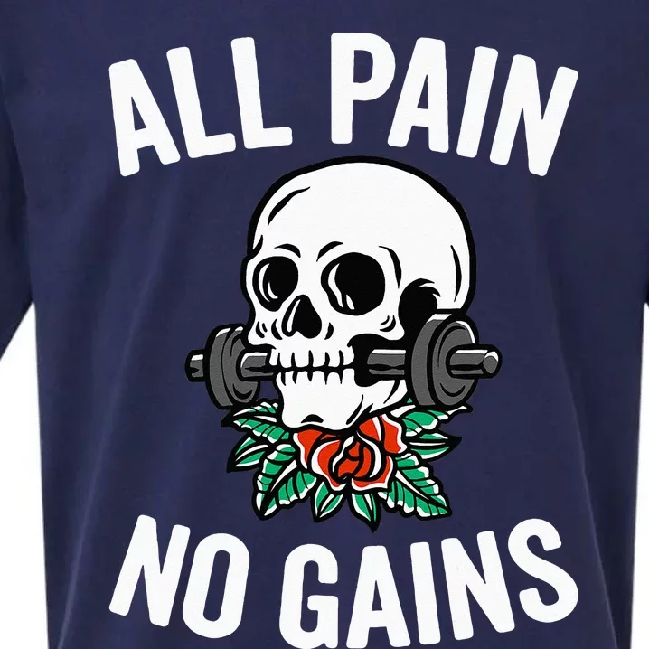 All Pain No Gains Funny Gym Fitness Workout Bodybuilding Sueded Cloud Jersey T-Shirt