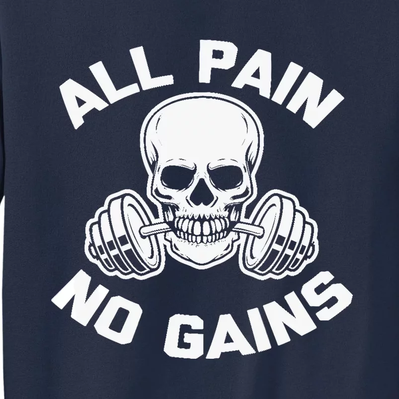 All Pain, No Gains funny workout weightlifting gym Sweatshirt