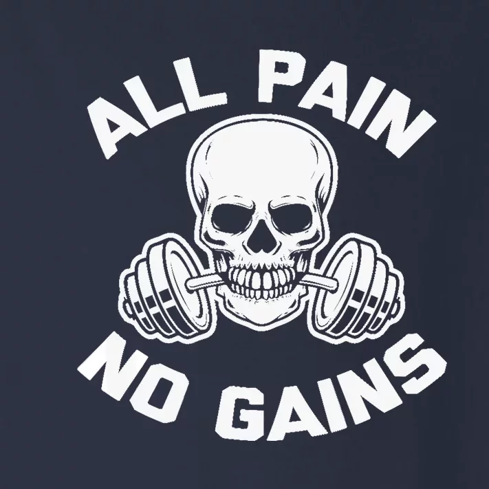 All Pain, No Gains funny workout weightlifting gym Toddler Long Sleeve Shirt