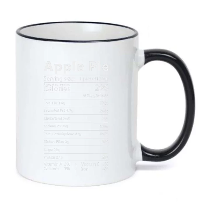 Apple Pie Nutrition Facts Label Costume Thanksgiving Black Color Changing Mug