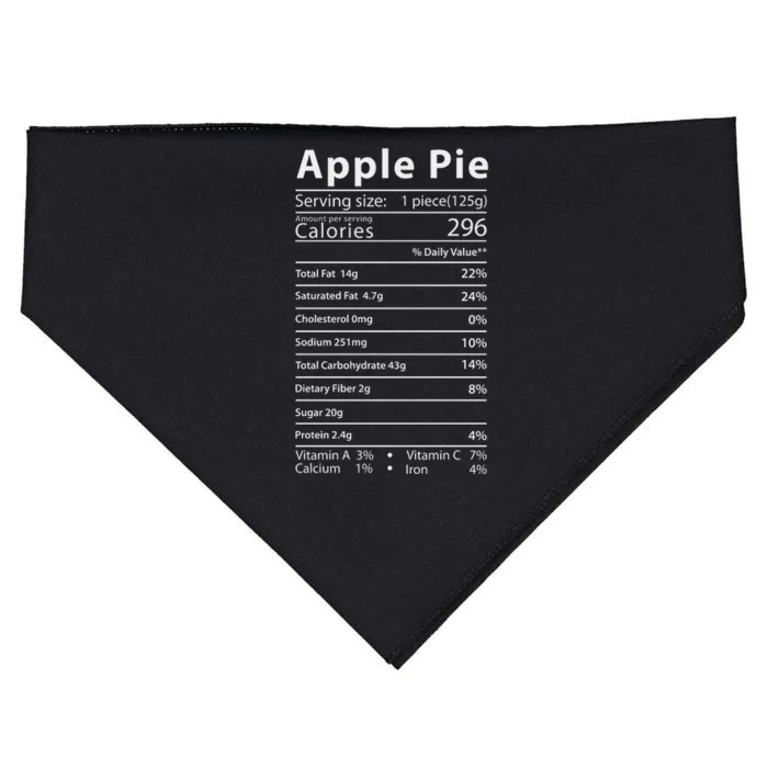 Apple Pie Nutrition Facts Label Costume Thanksgiving USA-Made Doggie Bandana