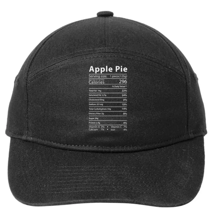 Apple Pie Nutrition Facts Label Costume Thanksgiving 7-Panel Snapback Hat