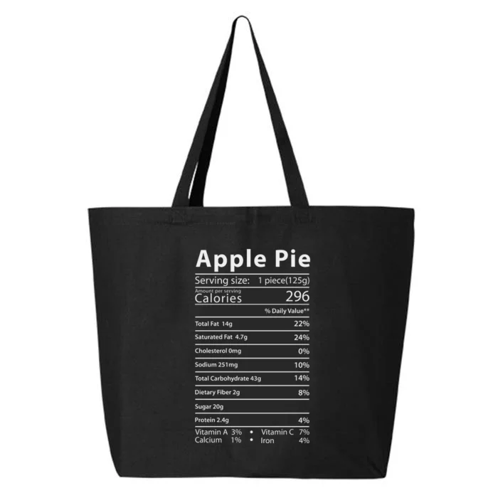 Apple Pie Nutrition Facts Label Costume Thanksgiving 25L Jumbo Tote