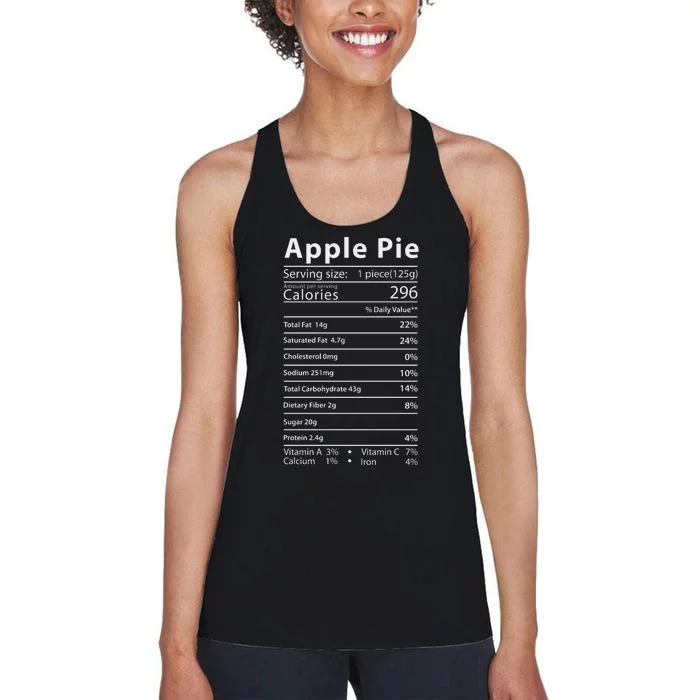 Apple Pie Nutrition Facts Label Costume Thanksgiving Women's Racerback Tank