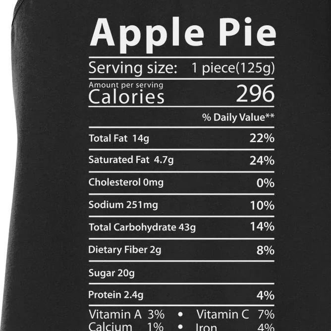 Apple Pie Nutrition Facts Label Costume Thanksgiving Women's Racerback Tank