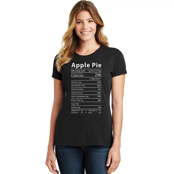 Apple Pie Nutrition Facts Label Costume Thanksgiving Women's T-Shirt