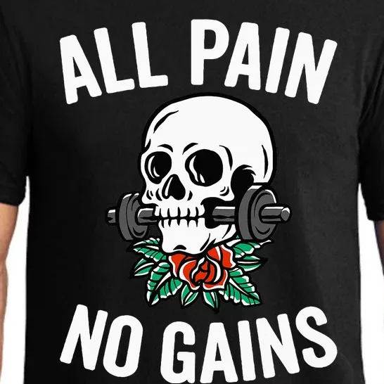 All Pain No Gains Gym Fitness Workout Bodybuilding Pajama Set