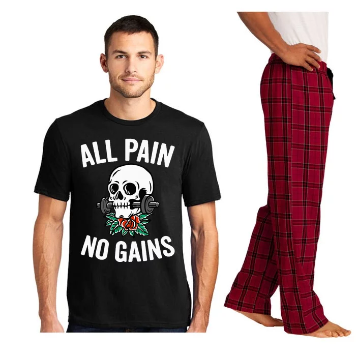 All Pain No Gains Gym Fitness Workout Bodybuilding Pajama Set