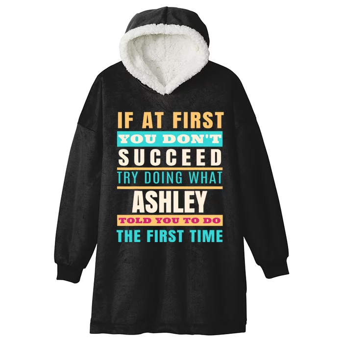 Ashley Personalized Name Ashley First Name Hooded Wearable Blanket