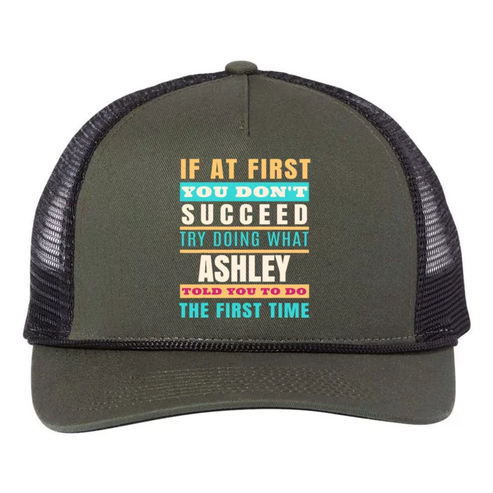 Ashley Personalized Name Ashley First Name Retro Rope Trucker Hat Cap