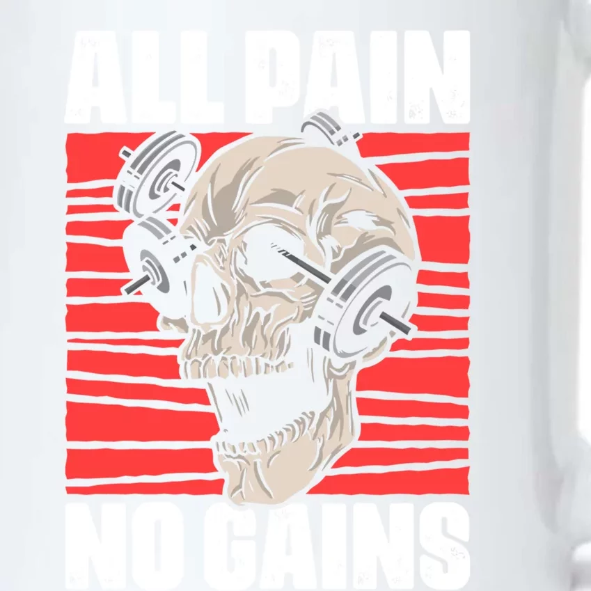 All Pain No Gains Fitness Gym Slogans For Bodybuilders Cute Gift Black Color Changing Mug