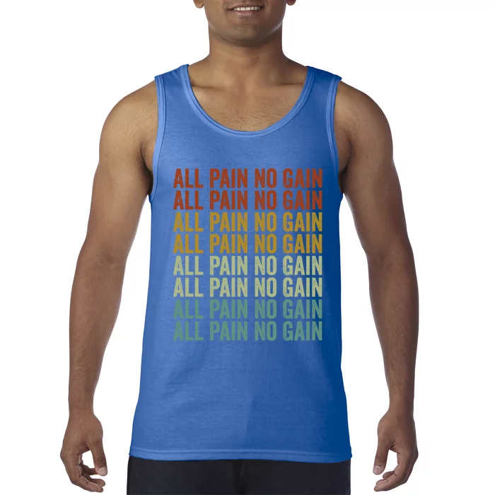 All Pain No Gain Training Powerlifting Gym Fitness Exercise Gift Tank Top