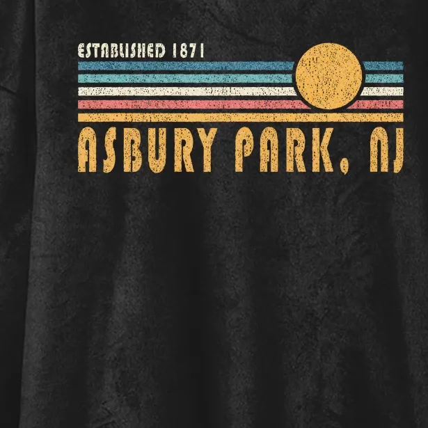 Asbury Park Nj Souvenir New Jersey Vacation Memorabilia Hooded Wearable Blanket