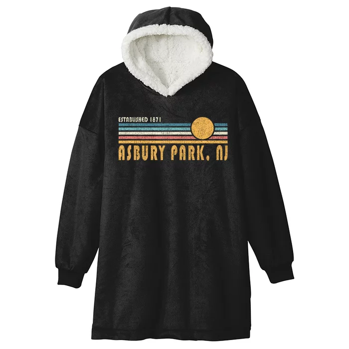 Asbury Park Nj Souvenir New Jersey Vacation Memorabilia Hooded Wearable Blanket