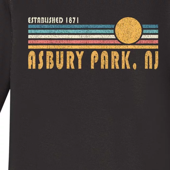 Asbury Park Nj Souvenir New Jersey Vacation Memorabilia Baby Long Sleeve Bodysuit