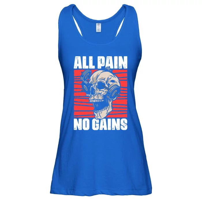 All Pain No Gains Fitness Gym Slogans For Bodybuilders Meaningful Gift Ladies Essential Flowy Tank