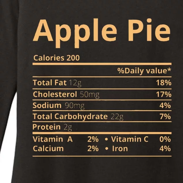 Apple Pie Nutrition Facts Funny Thanksgiving Christmas Womens CVC Long Sleeve Shirt